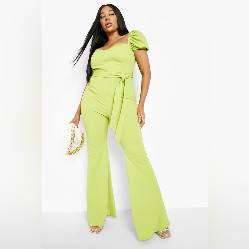 Boohoo Plus Puff Sleeve Jumpsuit - Picture 2 of 9